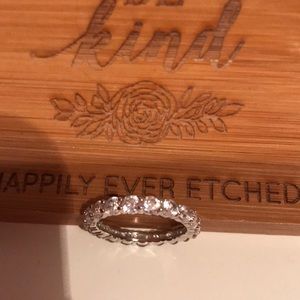 size 5 Rhodium plated genuine 925SS eternity band